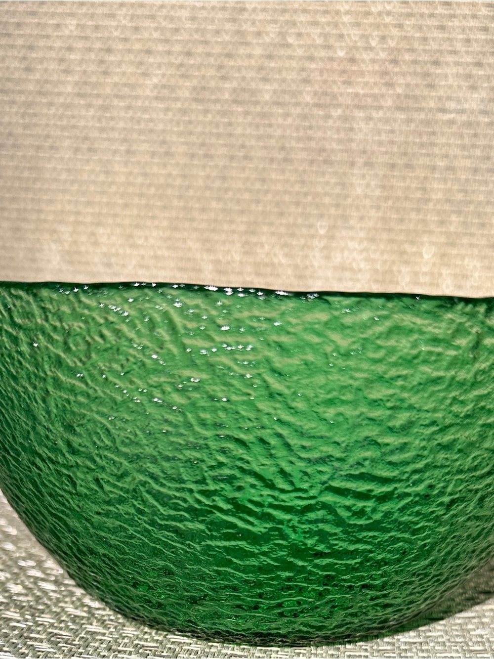 Green Textured Glass Dinnerware Bowl